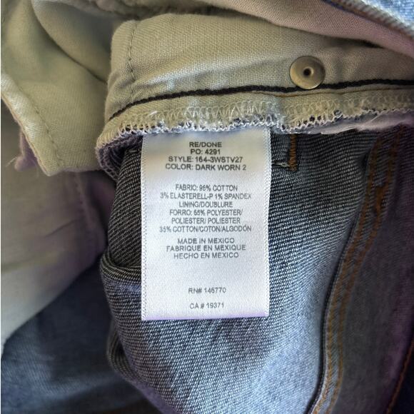 RE/Done 70s Stove Pipe Jeans in Dark Worn 2 Wash - Picture 4 of 5